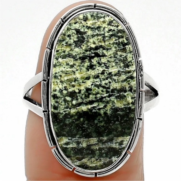 Chrysotile Sterling silver ring size 8 - Picture 3 of 3